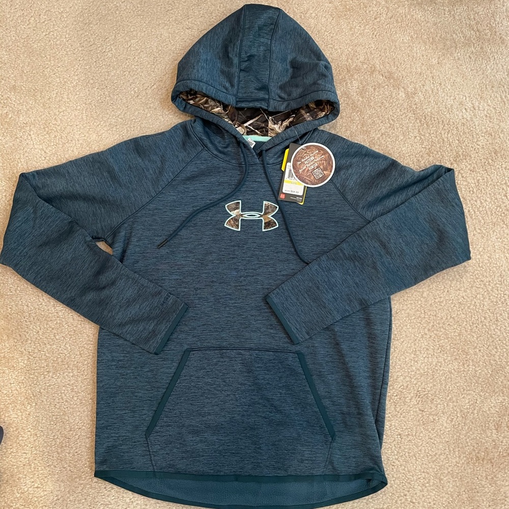 NWT Under Armour teal water resistant pullover Med